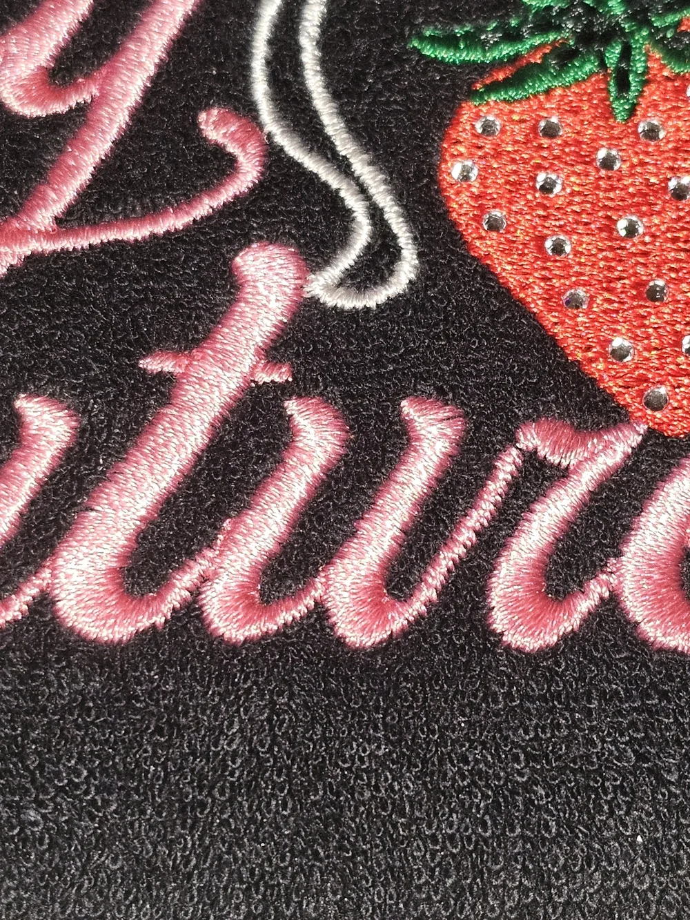 Juicy Couture Black & Pink Embroidered Zip Around Wallet